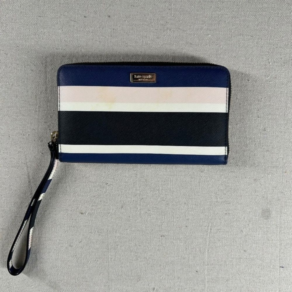 Kate Spade Wallet Womens Leather‎ Wristlet Clutch Striped Card Holder